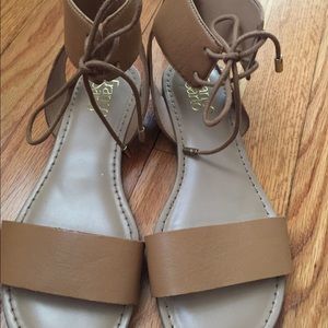 Franco Sarto Glenys Leather Ankle Tie Sandals